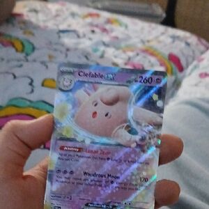 Clefable Trading Card - Holographic Pink
